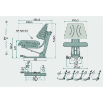 Sedile in PVC Nero con molleggio meccanico Inclinazione 5 Posizioni