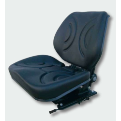 Sedile i PVC Nero con molleggio meccanico e Schienale Lungo