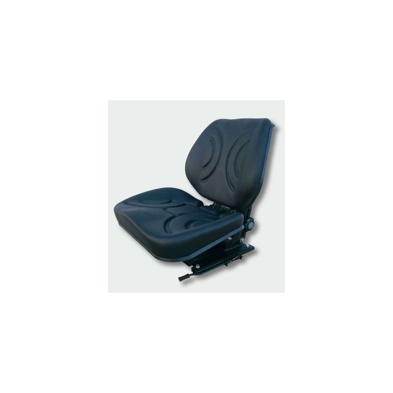 Sedile i PVC Nero con molleggio meccanico e Schienale Lungo