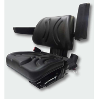 Black PVC seat with mechanical suspension, armrests and automatic belt