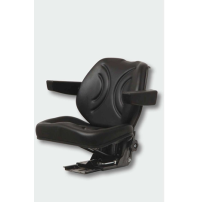 Black PVC seat with mechanical suspension and armrests