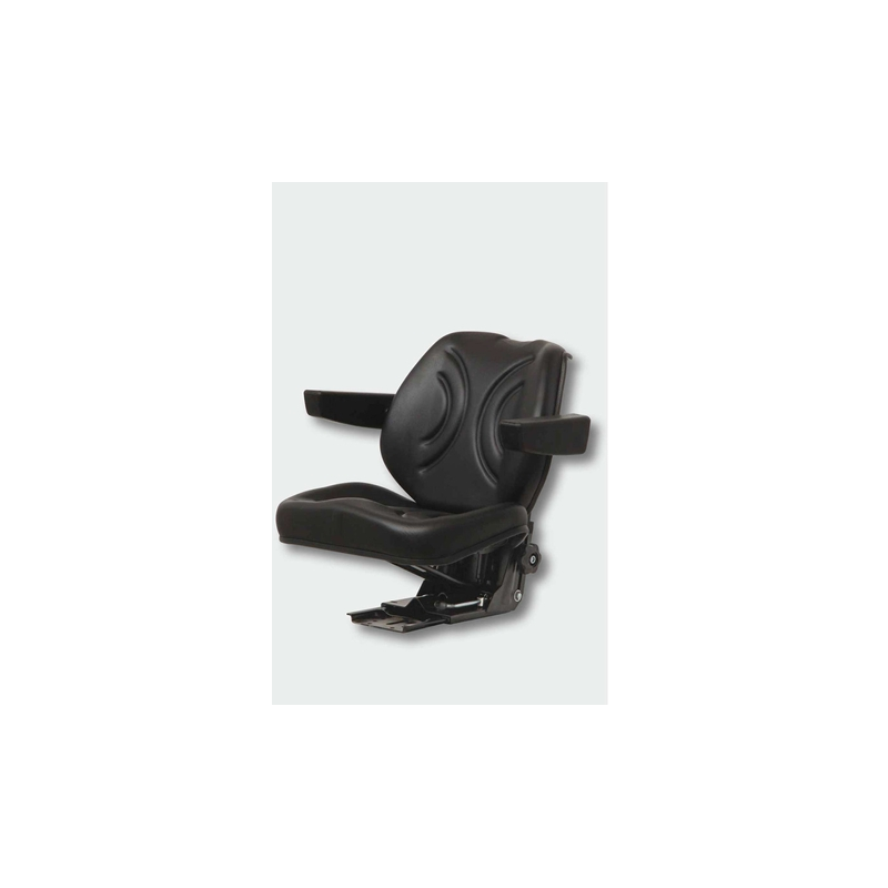 Sedile in PVC Nero con molleggio meccanico e Braccioli