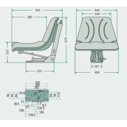 Black PVC Folding Cradle Seat Normal Installation