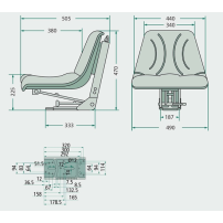 Black PVC Folding Cradle Seat Normal Installation