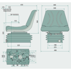 Black PVC Cradle Seat with Mechanical Suspension