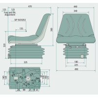 Black PVC Cradle Seat with Mechanical Suspension