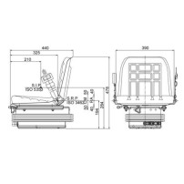 Sedile con Molleggio a Soffietto e Guide con Cinture Fisse e Microinterruttore| Cobo
