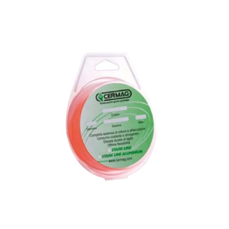 Filo per Decespugliatore Quadro Ø 3.0x11mt Colore Arancione