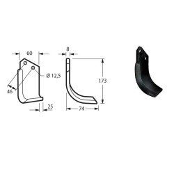 Hoes for BCS 745 Sicilia AR/EL Rotary Cutters